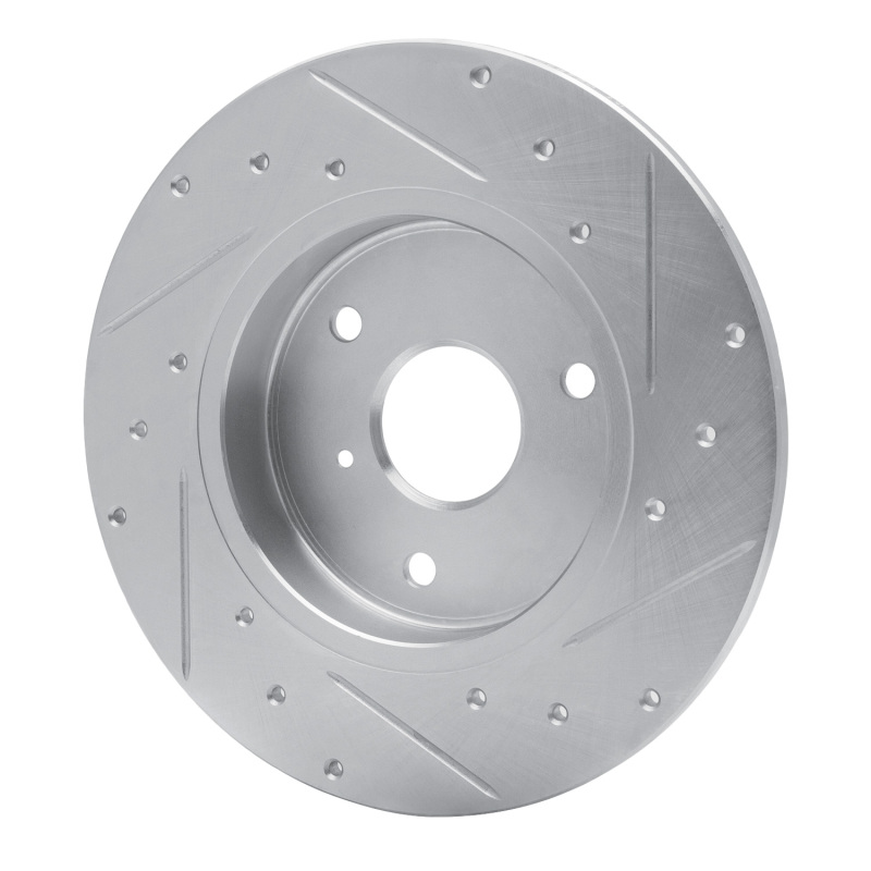 Smart Fortwo Brake Rotor (1) - Front Left - R1 Concepts - Drilled & Slotted - Silver - `05-`16